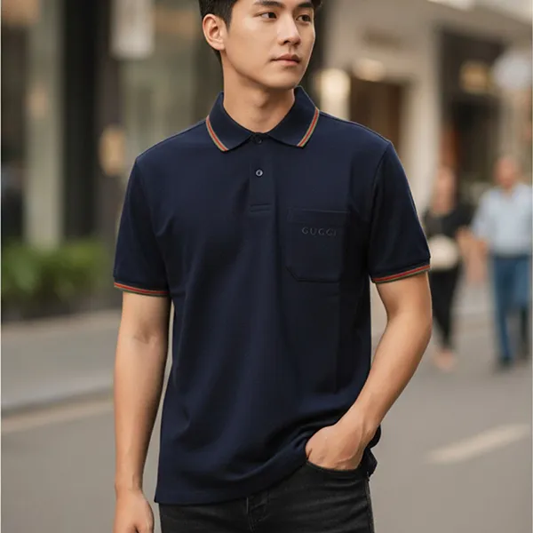 Áo Polo Nam Gucci 795174 XJE0X 4794 Màu Xanh Navy Size M