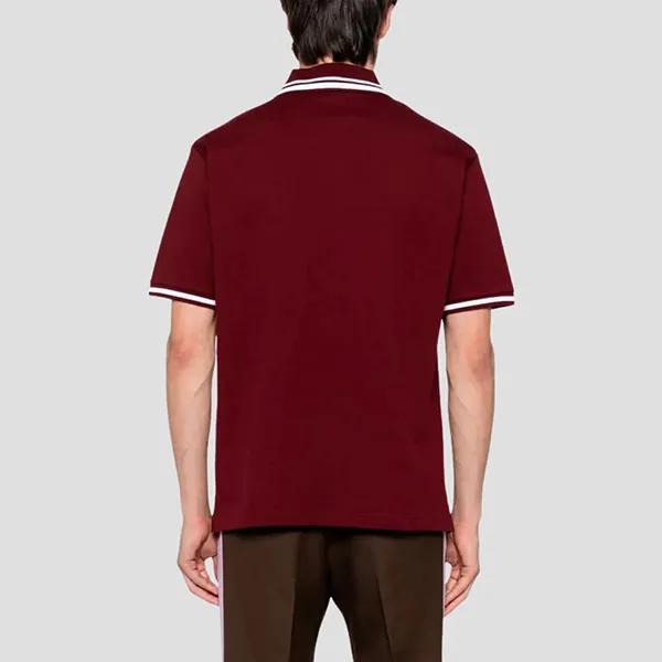 Áo Polo Nam Gucci Piquet In Rosso Ancora Stretch Cotton Logo-embroidered - 784422 XJGP6 6318 Màu Đỏ Size XS