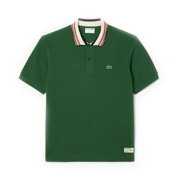 Áo Polo Nam Lacoste French Made Classic Fit Stripe Collar PH5421 132 Màu Xanh Green Size 4