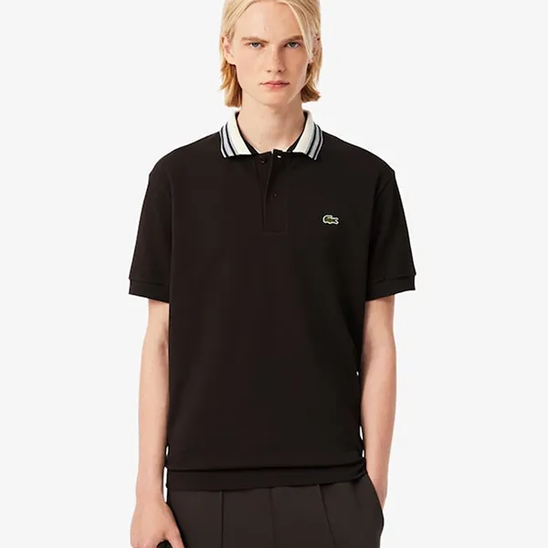 Áo Polo Nam Lacoste French Made Classic Fit Stripe Collar PH5421 SKB Màu Nâu Đậm Size 4