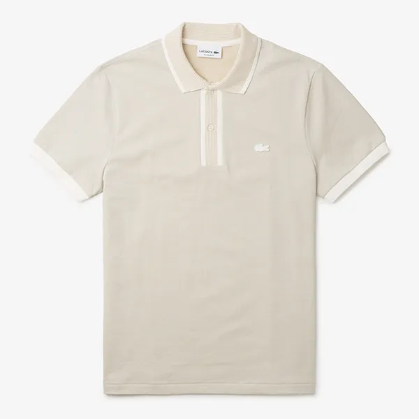 Áo Polo Nam Lacoste Men's Regular Fit Caviar Piqué White / Beige PH7359 I8P Màu Be Size 5