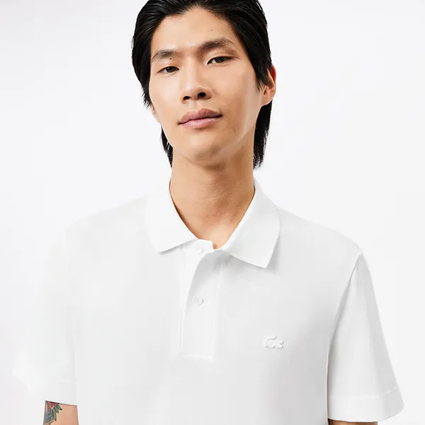 Áo Polo Nam Lacoste Men's Regular Fit Lacoste Movement Piqué PH8361 51 001 Màu Trắng Size 3