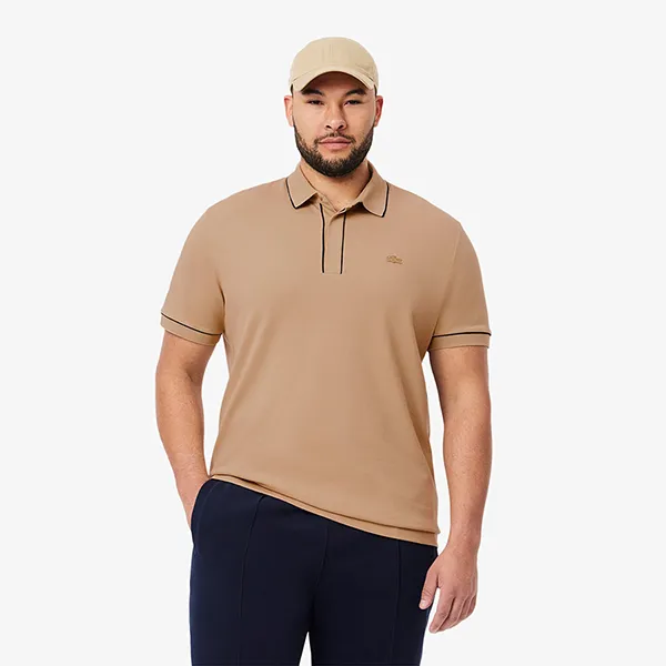 Áo Polo Nam Lacoste Men's Regular Fit Paris Stretch Piqué Beige PH8184 02S Màu Be Đậm Size 6