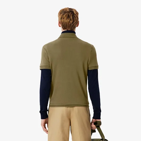 Áo Polo Nam Lacoste Men's Shirt Paris Loose Fit Piqué Stretch Army Green PH5522 E9F Màu Xanh Olive Size 3