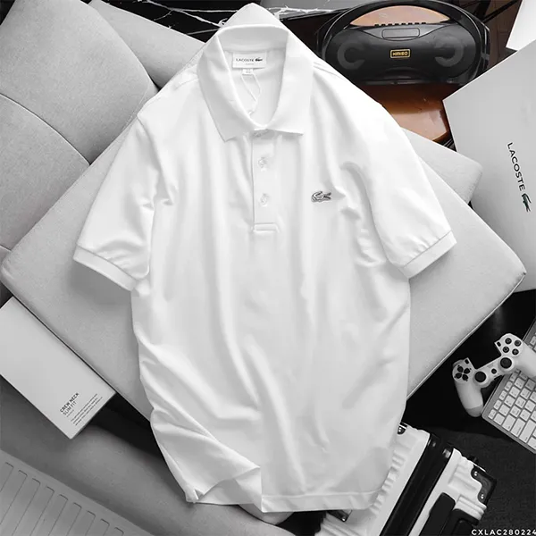 Áo Polo Nam Lacoste Men's Slim Fit White LAMEPOWHSF Màu Trắng Size XL