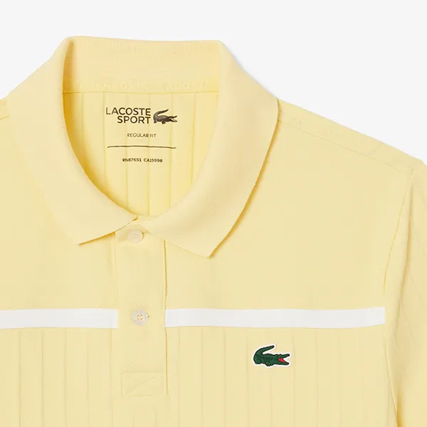 Áo Polo Nam Lacoste Men's Ultra Dry Badge Accent Tennis Heritage DH8960 KCD Màu Vàng Size 3