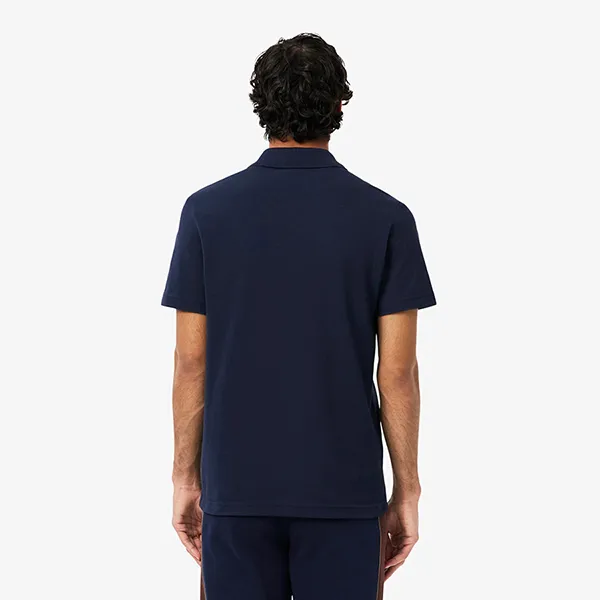 Áo Polo Nam Lacoste Regular Fit Colour Block Petit Piqué Shirt PH5918 6WZ Màu Xanh Navy Size 3