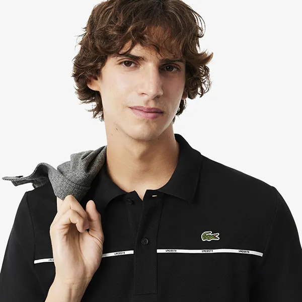 Áo Polo Nam Lacoste Regular Fit Logo Trim L.12.12 PH9863 031 Màu Đen Size 3