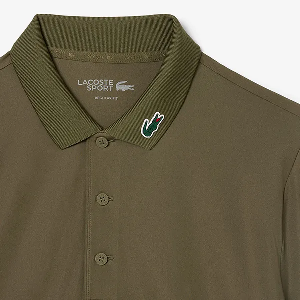 Áo Polo Nam Lacoste Regular Fit UV Protect Golf DH2341 E9F Màu Xanh Rêu Size 3