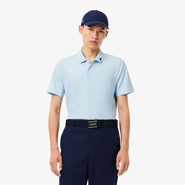 Áo Polo Nam Lacoste Regular Fit UV Protect Golf DH2341 T01 Màu Xanh Nhạt Size 3
