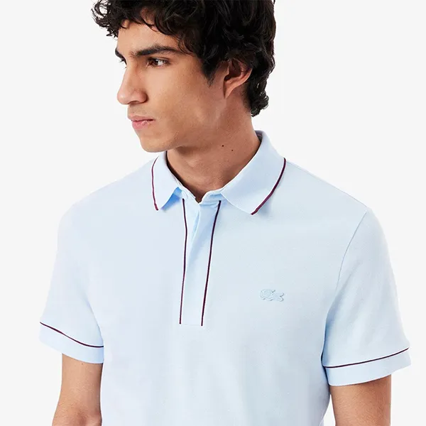 Áo Polo Nam Lacoste Smart Paris Stretch Regular Fit Blue PH8184 T01 Màu Xanh Nhạt Size 5