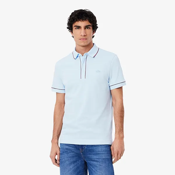 Áo Polo Nam Lacoste Smart Paris Stretch Regular Fit Blue PH8184 T01 Màu Xanh Nhạt Size 5