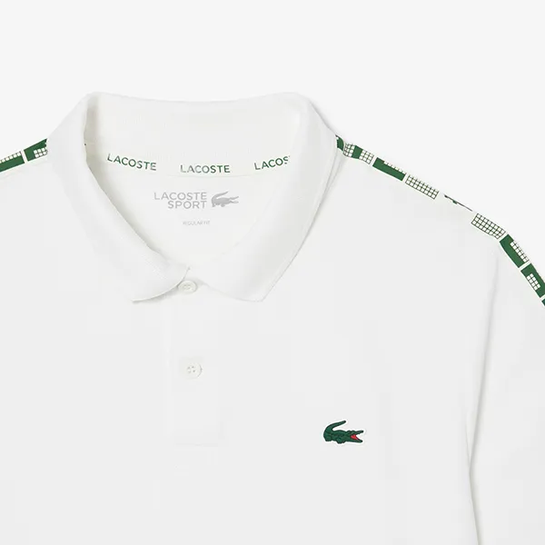 Áo Polo Nam Lacoste Ultra Dry Branded Stripe Tennis DH4759 70V Màu Trắng Size 3