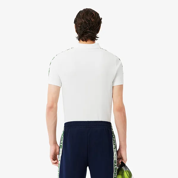 Áo Polo Nam Lacoste Ultra Dry Branded Stripe Tennis DH4759 70V Màu Trắng Size 3