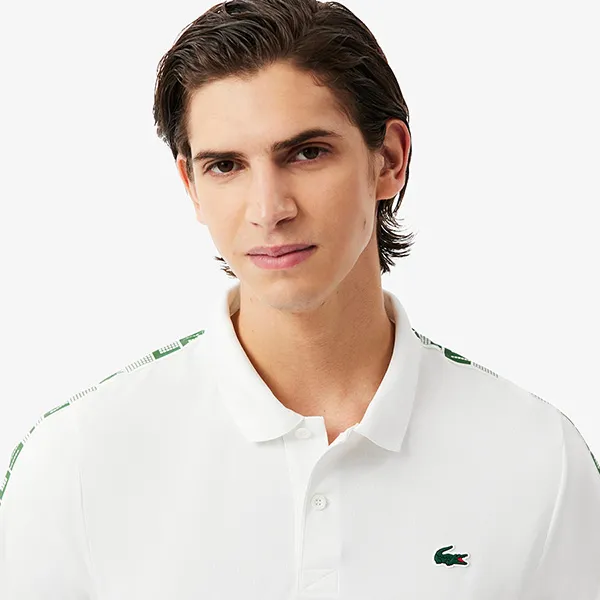 Áo Polo Nam Lacoste Ultra Dry Branded Stripe Tennis DH4759 70V Màu Trắng Size 3