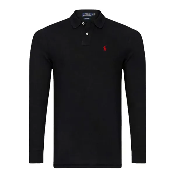 Áo Polo Nam Ralph Lauren Long-sleeved Slim Fit RA4685834 Màu Đen Size S