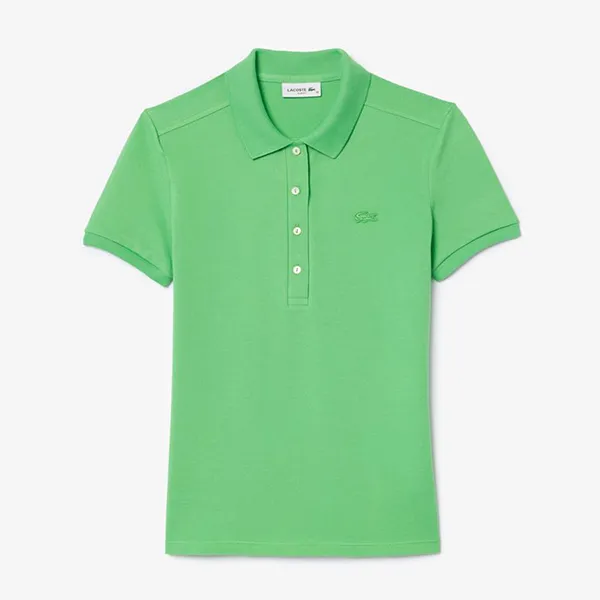Áo Polo Nữ Lacoste Women L.12.D Slim Fit Stretch Piqué PF5462 10 IXU Màu Xanh Lá Size 38