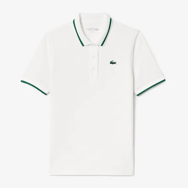 Áo Polo Nữ Lacoste Women's UV Protect Stripe Collar Tennis PF0965 54N 737 Màu Trắng Size 38