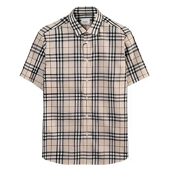 Áo Sơ Mi Cộc Tay Nam Burberry 8105453 Màu Be Size XS
