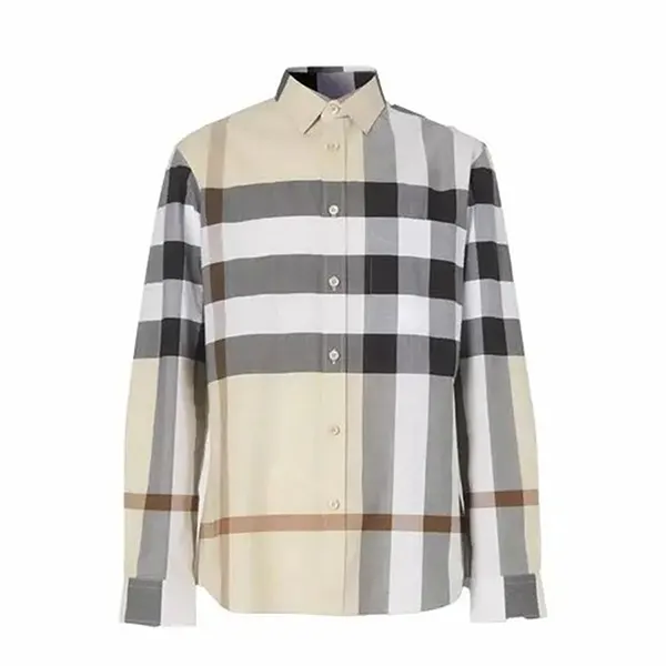 Áo Sơ Mi Dài Tay Nam Burberry Vintage Check Printed 8105466 Màu Be Size L