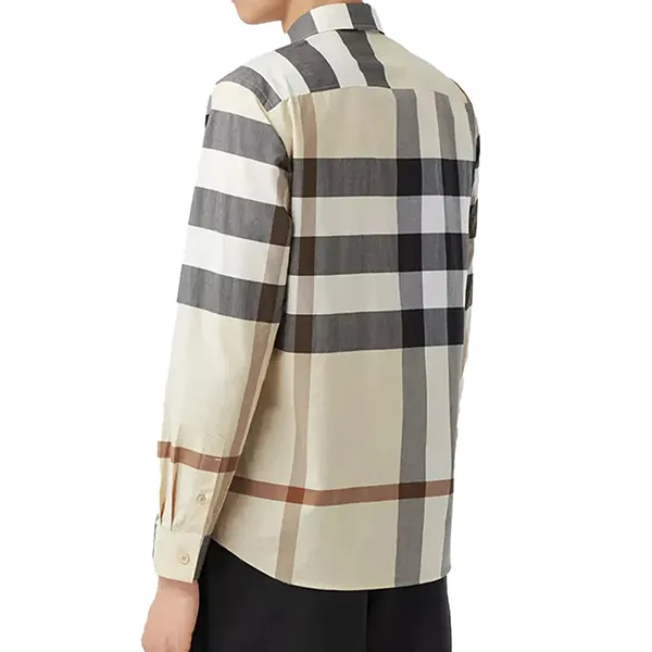 Áo Sơ Mi Dài Tay Nam Burberry Vintage Check Printed 8105466 Màu Be Size L
