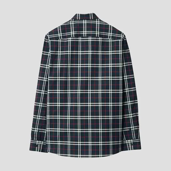 Áo Sơ Mi Nam Burberry Simson Check Cotton Long Sleeve Shirt In Navy - 80732201 Phối Màu Size XS