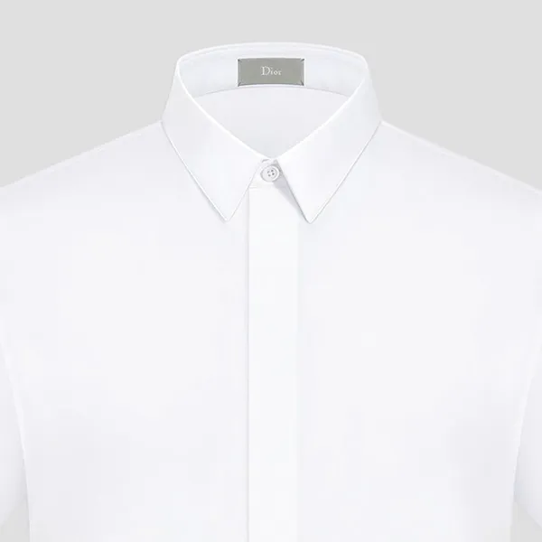 Áo Sơ Mi Nam Dior Homme With Bee Logo Embroidered In White - 733C554B2088 Màu Trắng Size 38