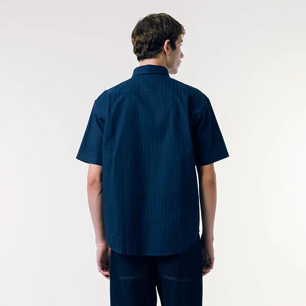 Áo Sơ Mi Nam Lacoste Men's Printed Jacquard Chambray Oxford Shirt CH4730-166 Màu Xanh Navy Size 38