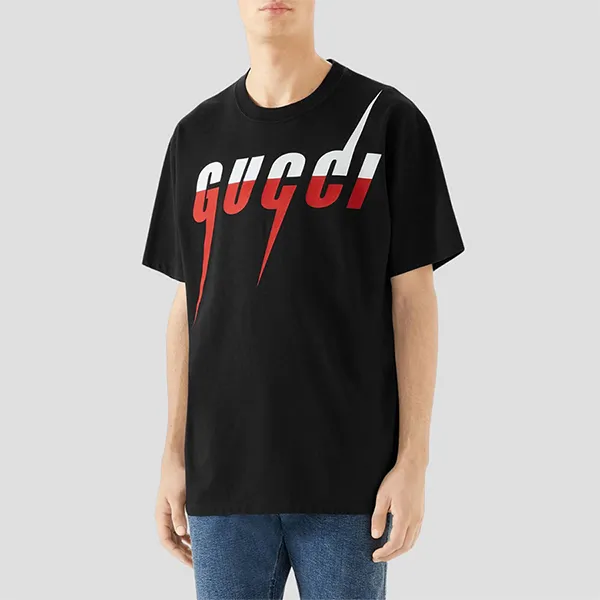 Áo Thun Nam Gucci Blade With Logo Print In Black T-Shirt 863044 XJAZY 1141 Màu Đen Size S