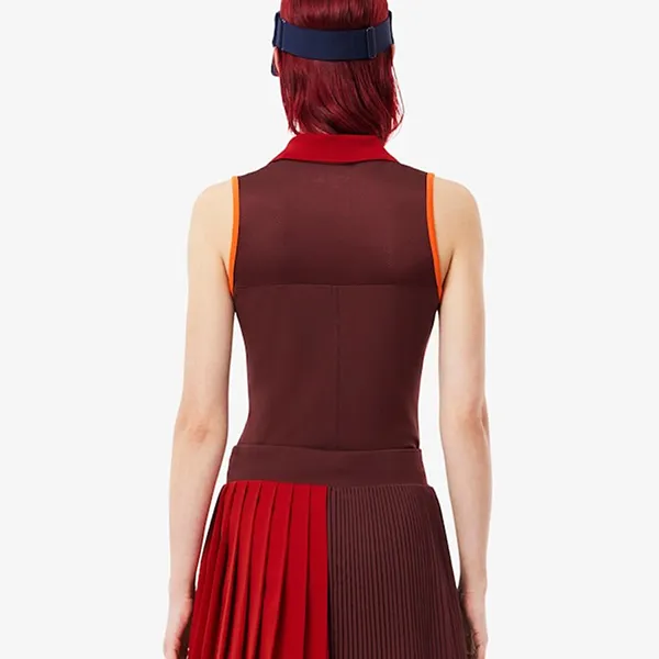 Áo Thun Polo Nữ Lacoste Slim Fit Ultra Dry Sleeveless Tennis PF7437 51 IEJ Màu Đỏ Size 38