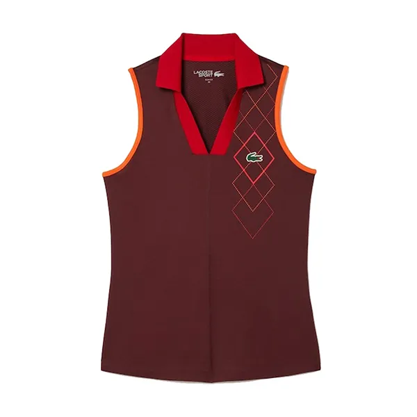Áo Thun Polo Nữ Lacoste Slim Fit Ultra Dry Sleeveless Tennis PF7437 51 IEJ Màu Đỏ Size 38