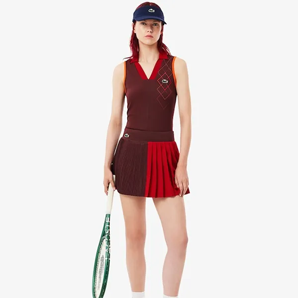 Áo Thun Polo Nữ Lacoste Slim Fit Ultra Dry Sleeveless Tennis PF7437 51 IEJ Màu Đỏ Size 38