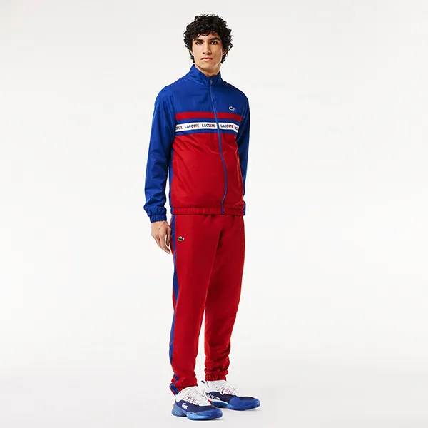Bộ Thể Thao Nam Lacoste Men's Tennis Sweatsuit WH7567 Màu Xanh/Đỏ Size XS