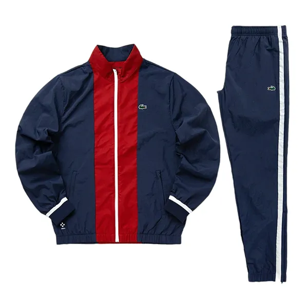 Bộ Thể Thao Nam Lacoste Training Blue/Red Tracksuit Set WH7581-1 Màu Xanh Đỏ Size S