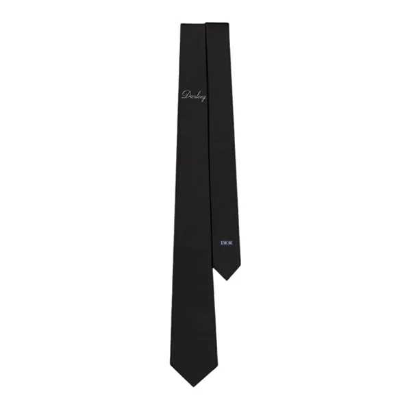 Cà Vạt Dior Signature Handwritten Tie Black Silk 54C1047B6018 902 Màu Đen