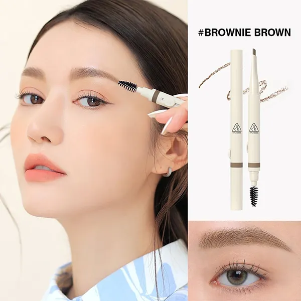 Chì Kẻ Mày 3CE Easy Brow Designing Pencil Brownie Brown Màu Nâu Cà Phê