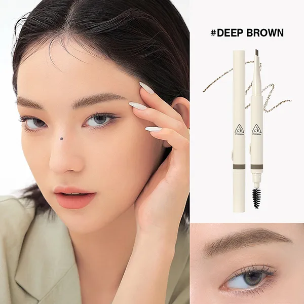 Chì Kẻ Mày 3CE Easy Brow Designing Pencil Deep Brown Màu Nâu Chocolate