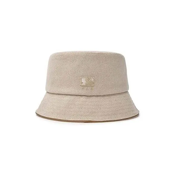 Mũ MLB Bucket Basic Canvas Leather Logo Hat Cleveland Guardians - 3AHTVL14N-45CRD Màu Be Nhạt Size 57