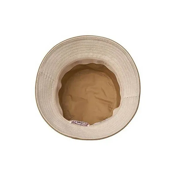 Mũ MLB Bucket Basic Canvas Leather Logo Hat Cleveland Guardians - 3AHTVL14N-45CRD Màu Be Nhạt Size 57