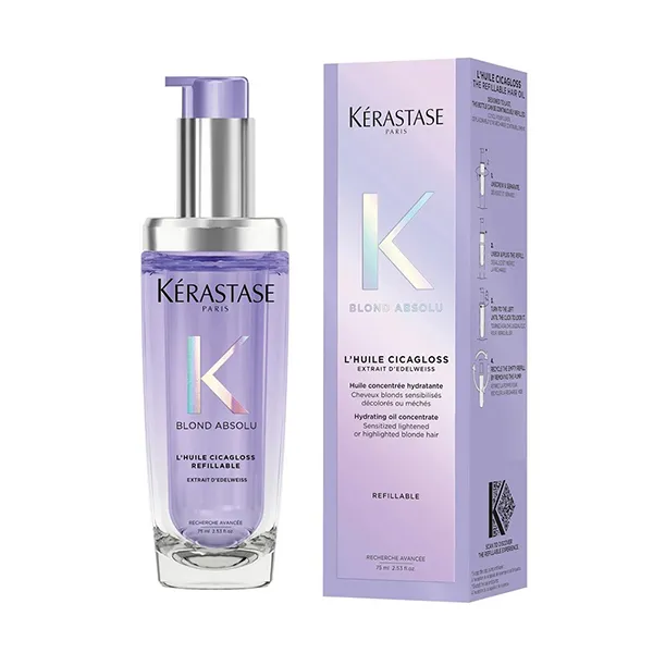 Dầu Dưỡng Dành Cho Tóc Nhuộm Kérastase Blond Absolu L'huile Cicagloss Refillable 75ml (New)