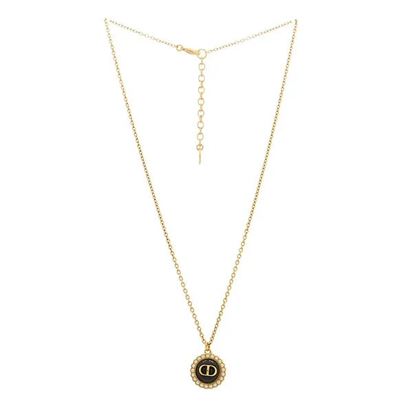 Dây Chuyền Nữ Dior Petit CD Necklace Màu Vàng Gold/Đen