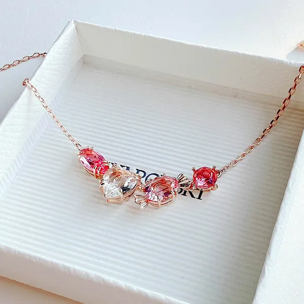Dây Chuyền Nữ Swarovski Gema Crystal Necklace 5630876 Màu Vàng Hồng