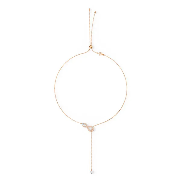 Dây Chuyền Nữ Swarovski Hyperbola Y necklace Infinity, White, Rose gold-tone Plated 5521346 Màu Vàng Hồng