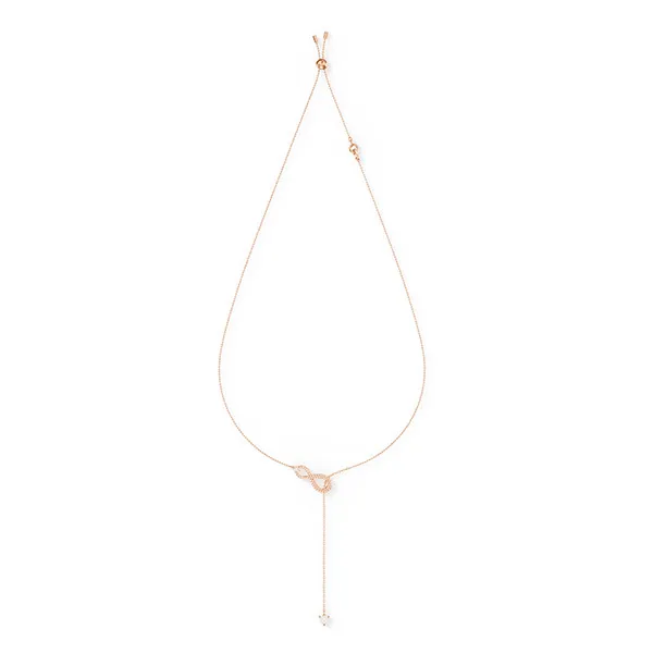 Dây Chuyền Nữ Swarovski Hyperbola Y necklace Infinity, White, Rose gold-tone Plated 5521346 Màu Vàng Hồng