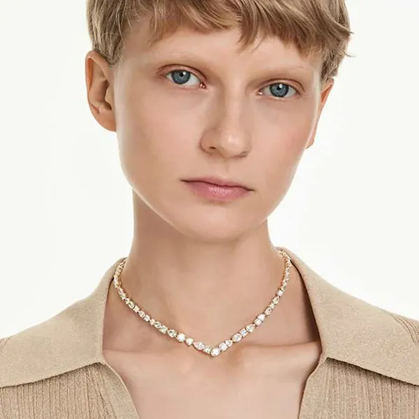 Dây Chuyền Nữ Swarovski Mesmera Necklace Mixed Cuts, White, Gold-tone Plated 5743826 Màu Vàng