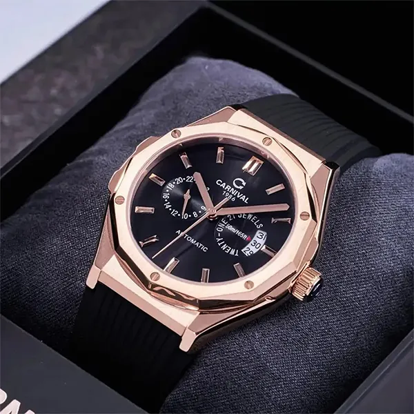 Đồng Hồ Nam Carnival Automatic 8188G-VH-DCS-D Màu Đen - Vàng