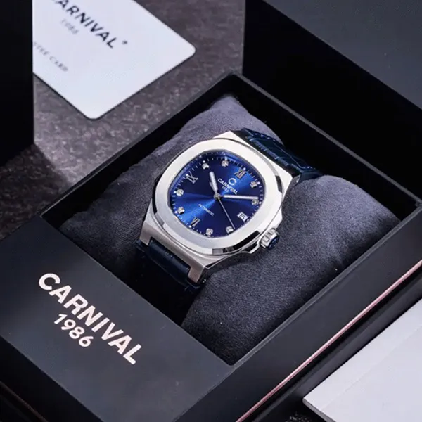 Đồng Hồ Nam Carnival 8160G-VT-DD-X Màu Xanh Bạc