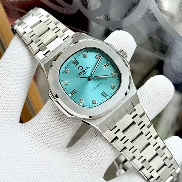 Đồng Hồ Nam Carniva 8160G-VT-XT Màu Xanh Bạc