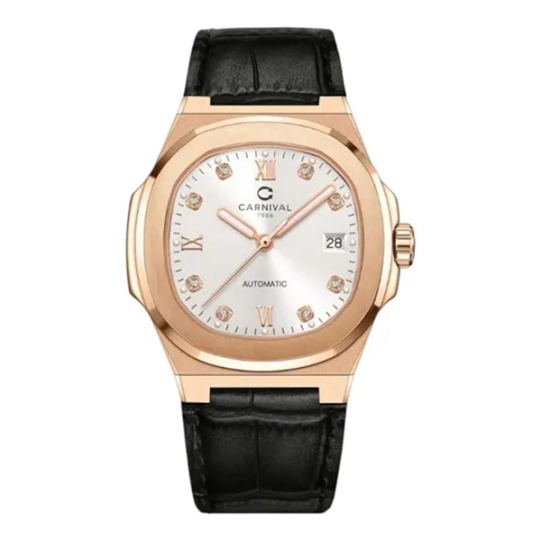 Đồng Hồ Nam Carnival 8160G-VH-DD-T Màu Đen - Vàng Hồng