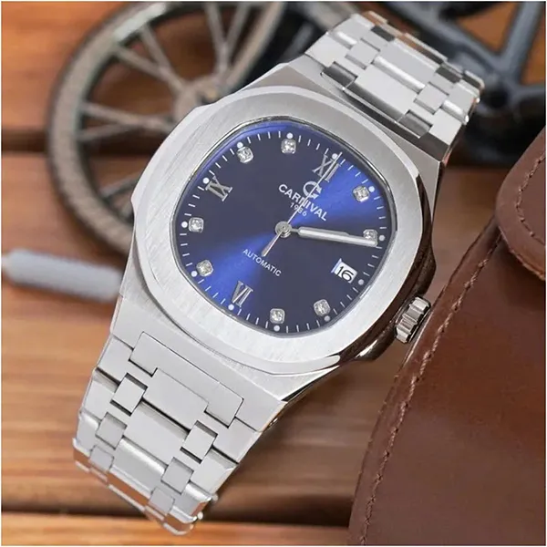 Đồng Hồ Nam Carnival 8160G-VT-X Màu Xanh Bạc